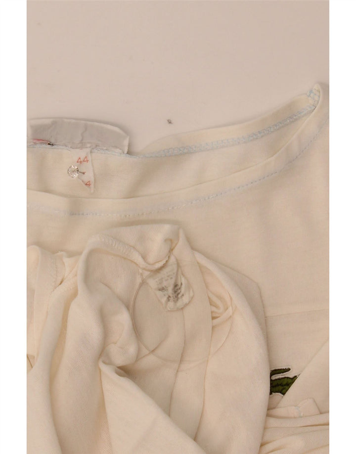 Lacoste Dame T-Shirt Top Str. 44 Stor Hvid Bomuld