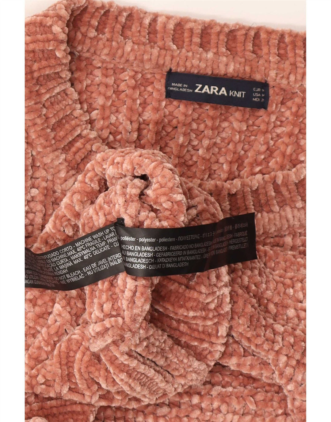 Zara Dame Boat Neck Jumper Sweater UK 14 Medium Brown Polyester