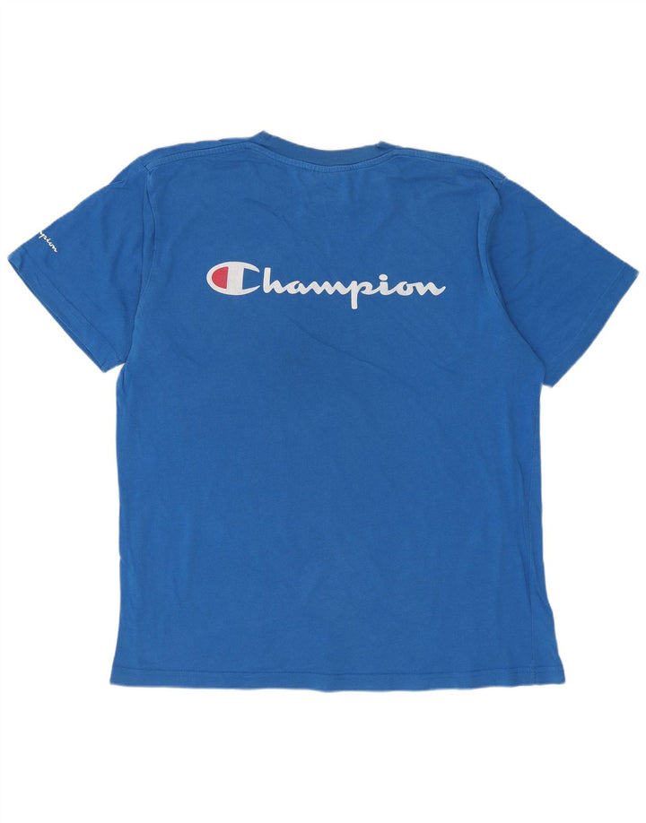 CHAMPION Herre Grafisk T-Shirt Top Stor Blå Bomuld