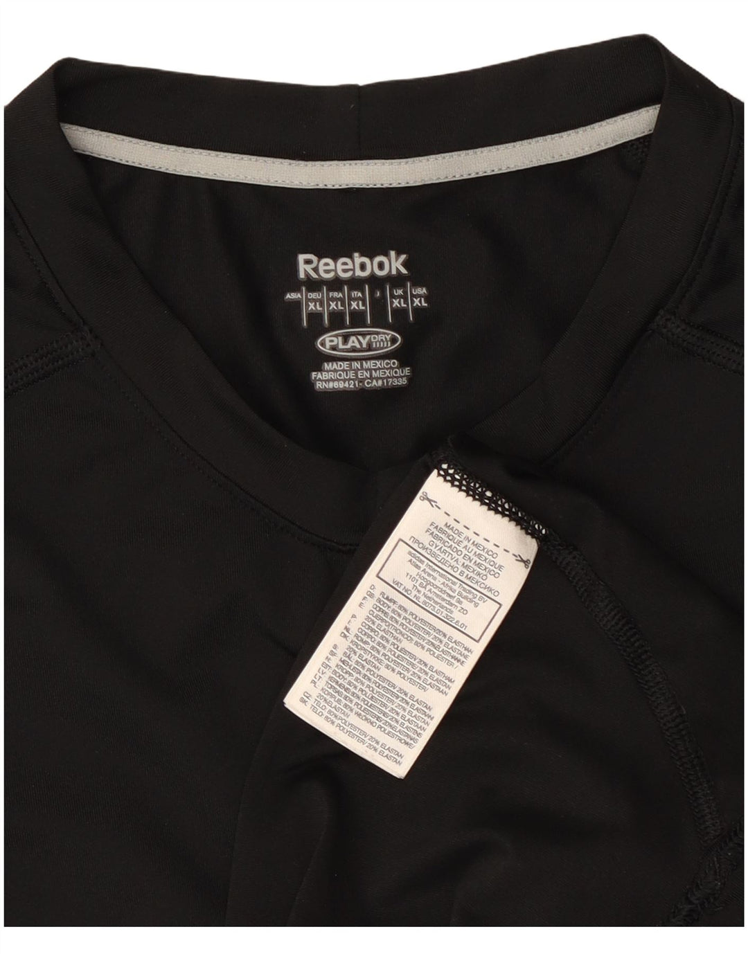 Reebok Herre T-Shirt Top XL Sort Polyester