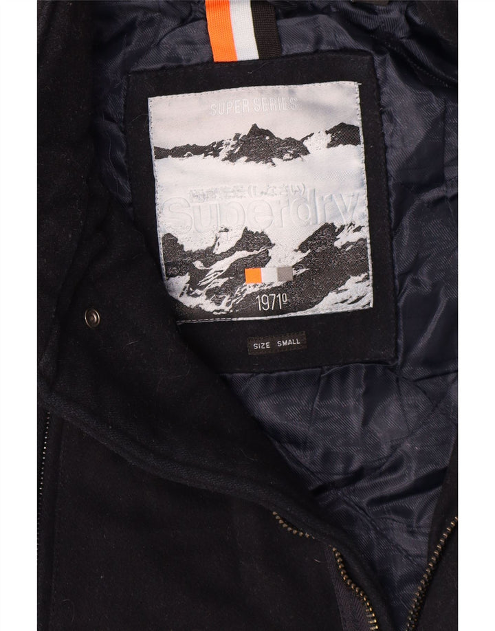 Superdry Parkajakke med hætte til mænd UK 36 Lille marineblå uld