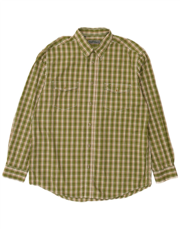 Wald & Forst Herre flannelskjorte str. 43/44 XL Khaki ternet bomuld