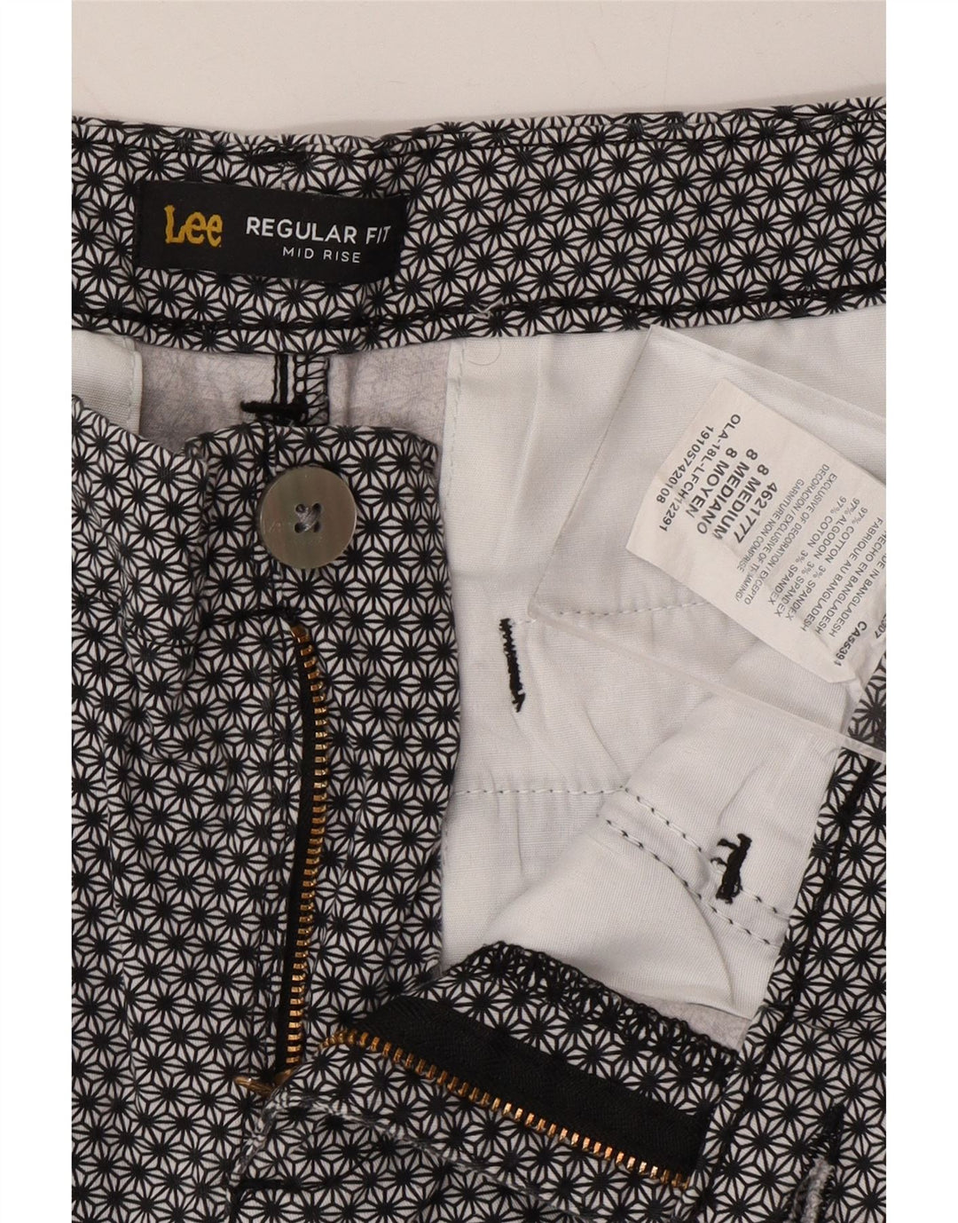 LEE Womens Mid Rise Regular Fit Casual Shorts US 8 Medium W28  Grey Floral Vintage Lee and Second-Hand Lee from Messina Hembry 