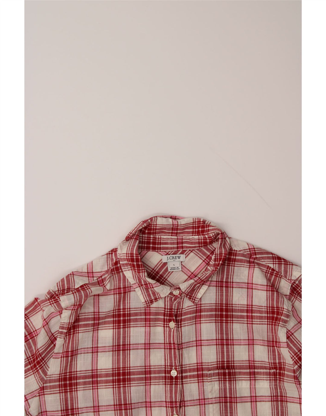 J. CREW Womens Pullover Shirt Large Red Check Cotton Vintage J. Crew and Second-Hand J. Crew from Messina Hembry 