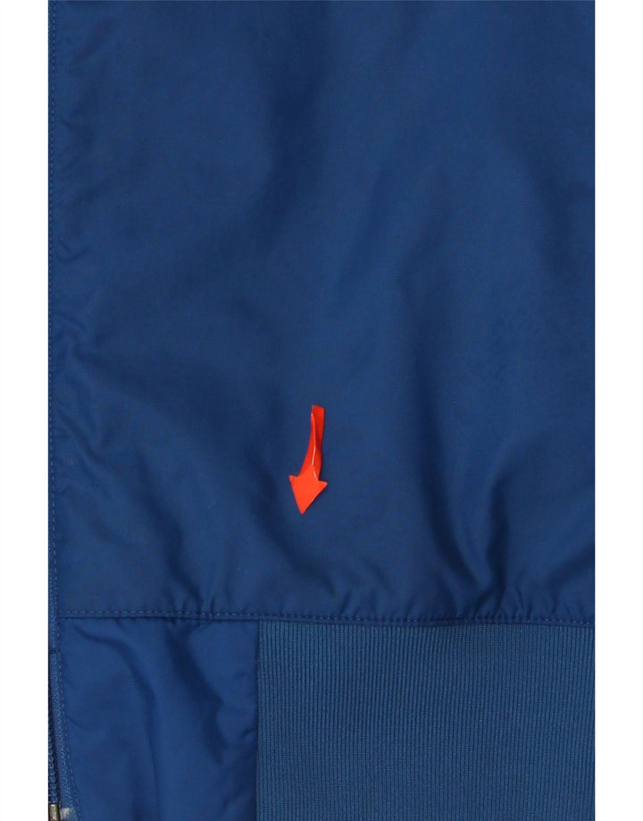 Adidas Regnjakke med hætte til mænd UK 38 Medium Blue Colourblock Nylon