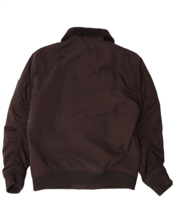 HOLLISTER Mens Padded Bomber Jacket UK 40 Large Black Polyester