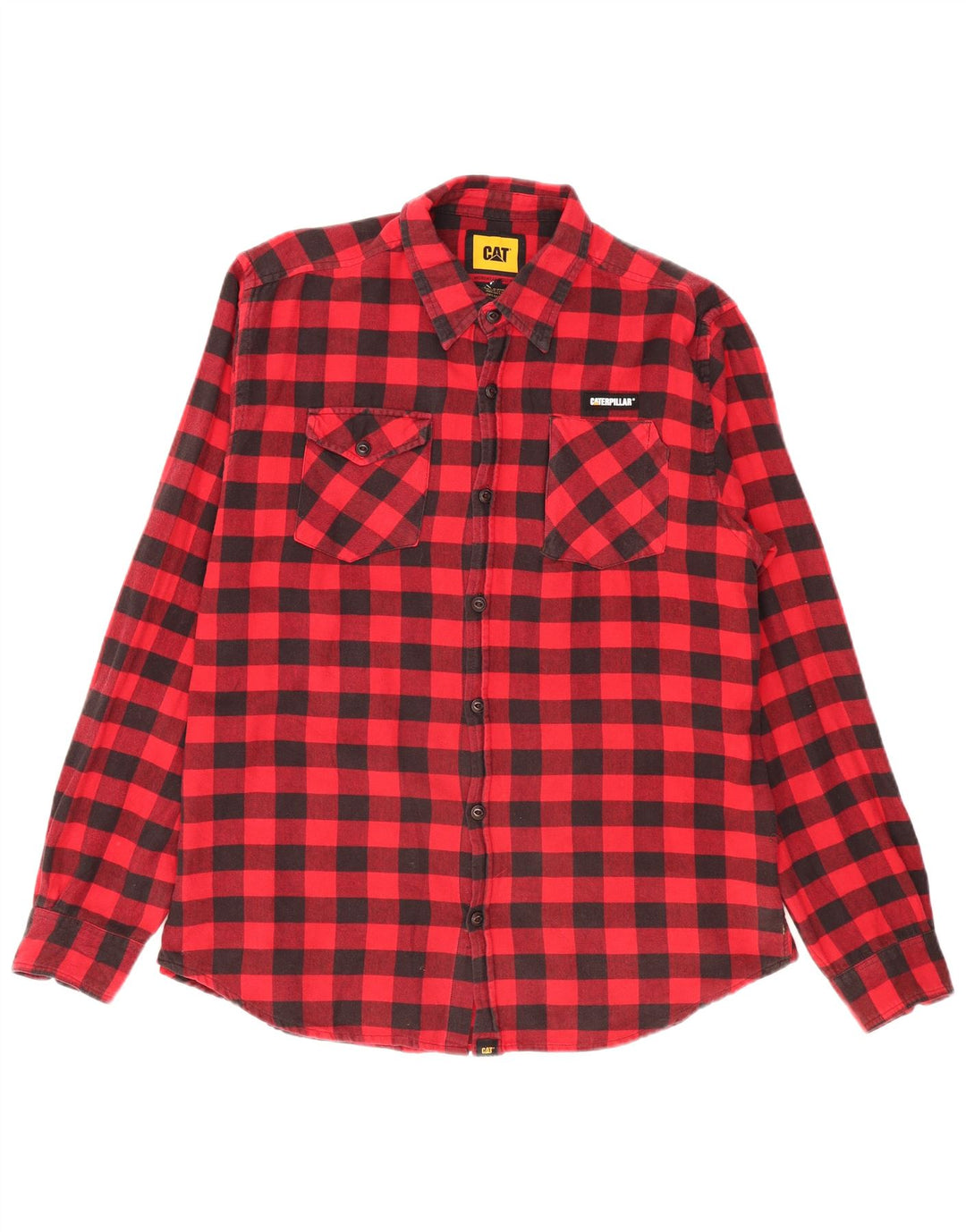 Caterpillar Herre Flanelskjorte XL Rød Gingham Bomuld
