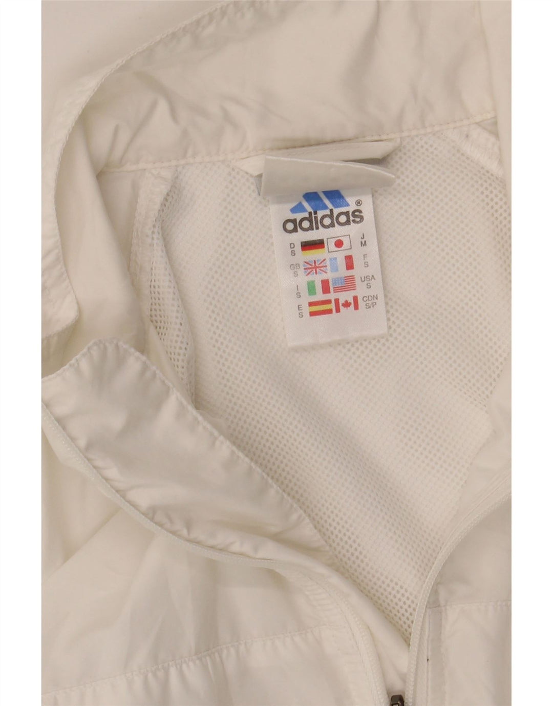 Adidas træningsjakke til mænd, lille hvid polyester