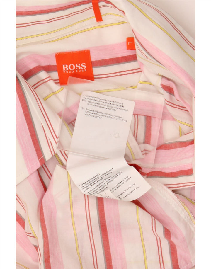 Hugo Boss herreskjorte stor lyserød stribet bomuld