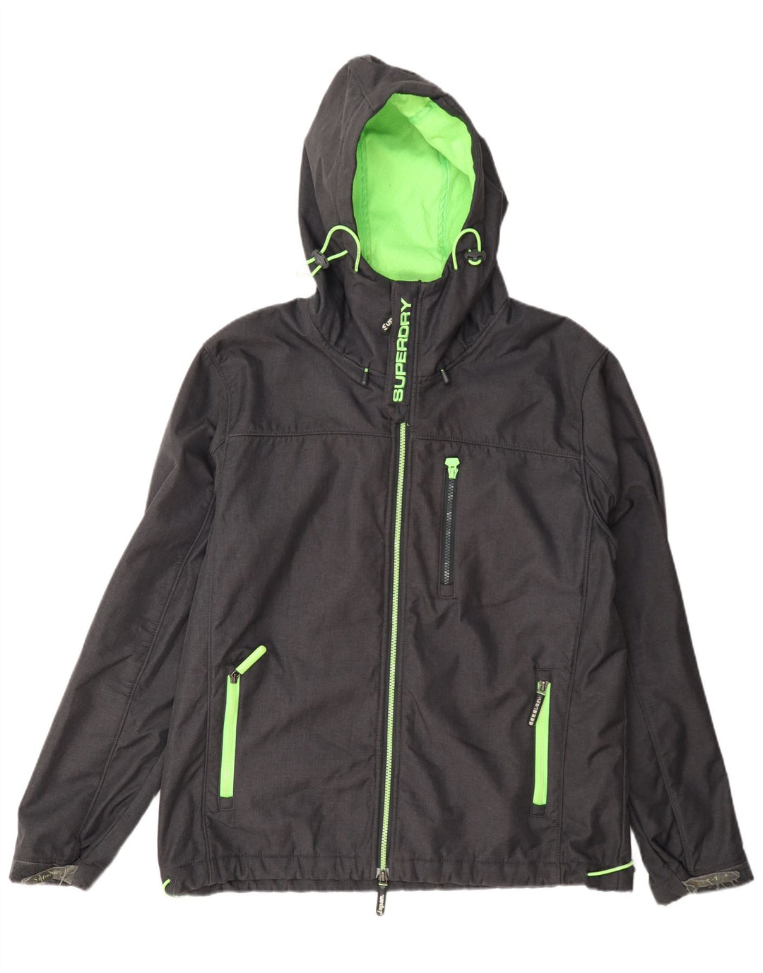 Superdry Windtrekker regnjakke med hætte til mænd UK 44 2XL Grå polyester