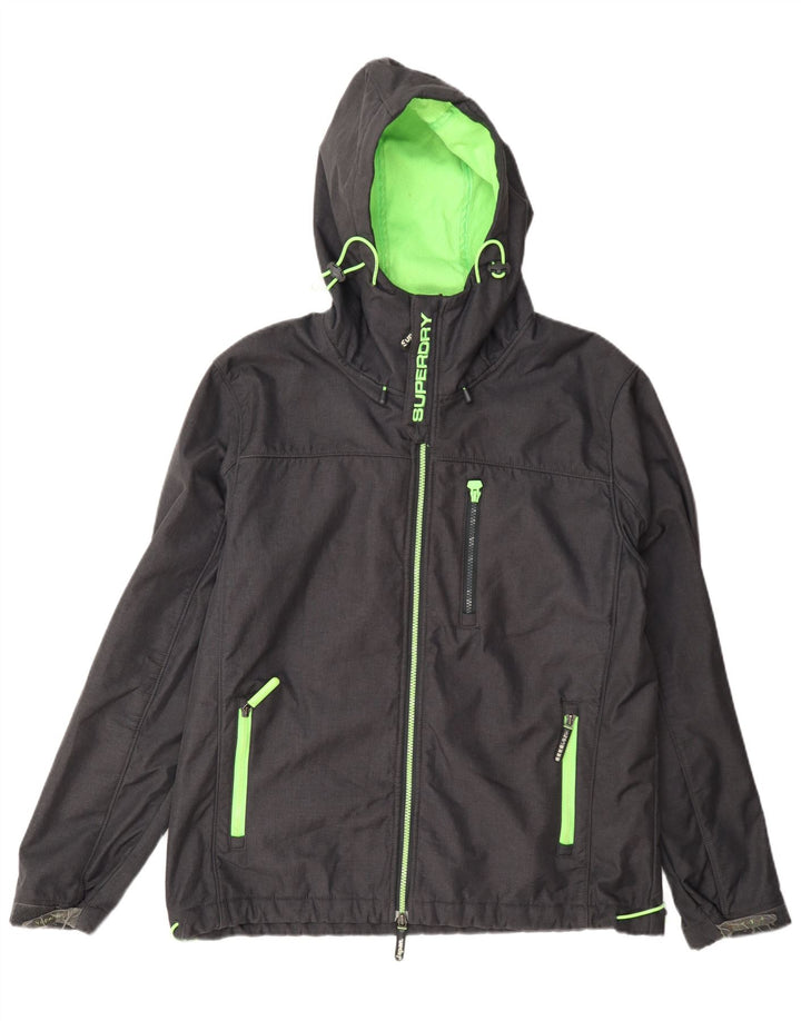 Superdry Windtrekker regnjakke med hætte til mænd UK 44 2XL Grå polyester