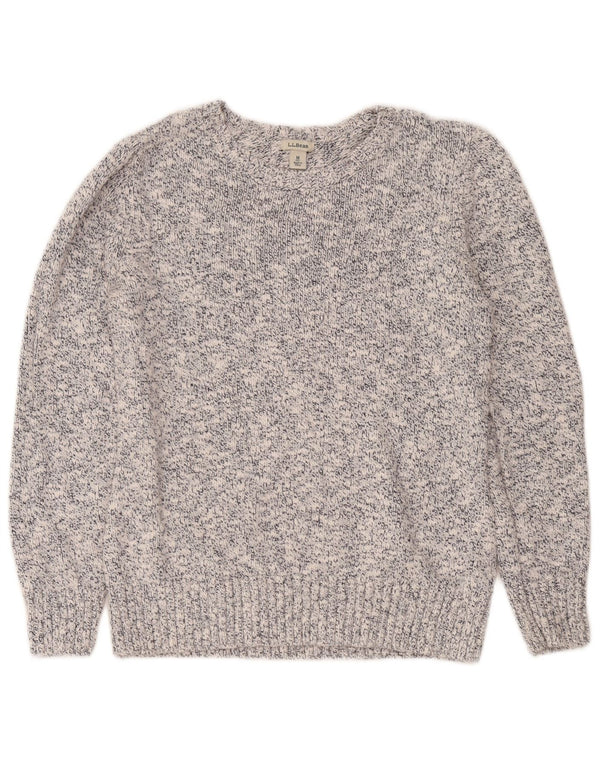 L.L.Bean Dame Boat Neck Sweater UK 14 Medium Navy Blue Flecked