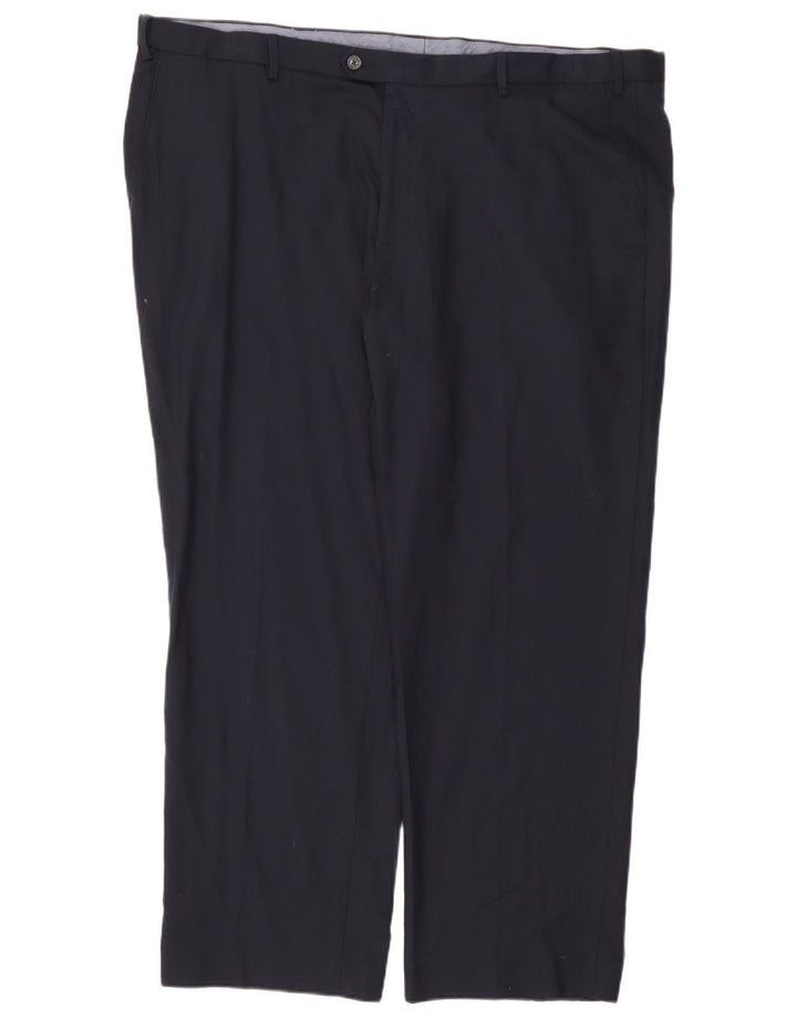 Marks & Spencer Herre Regular Fit Suit Bukser W46 L31 Marineblå polyester