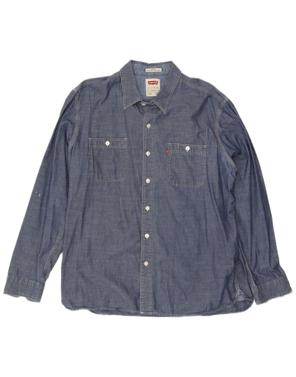 Levi's Herre Standard Fit skjorte XL marineblå