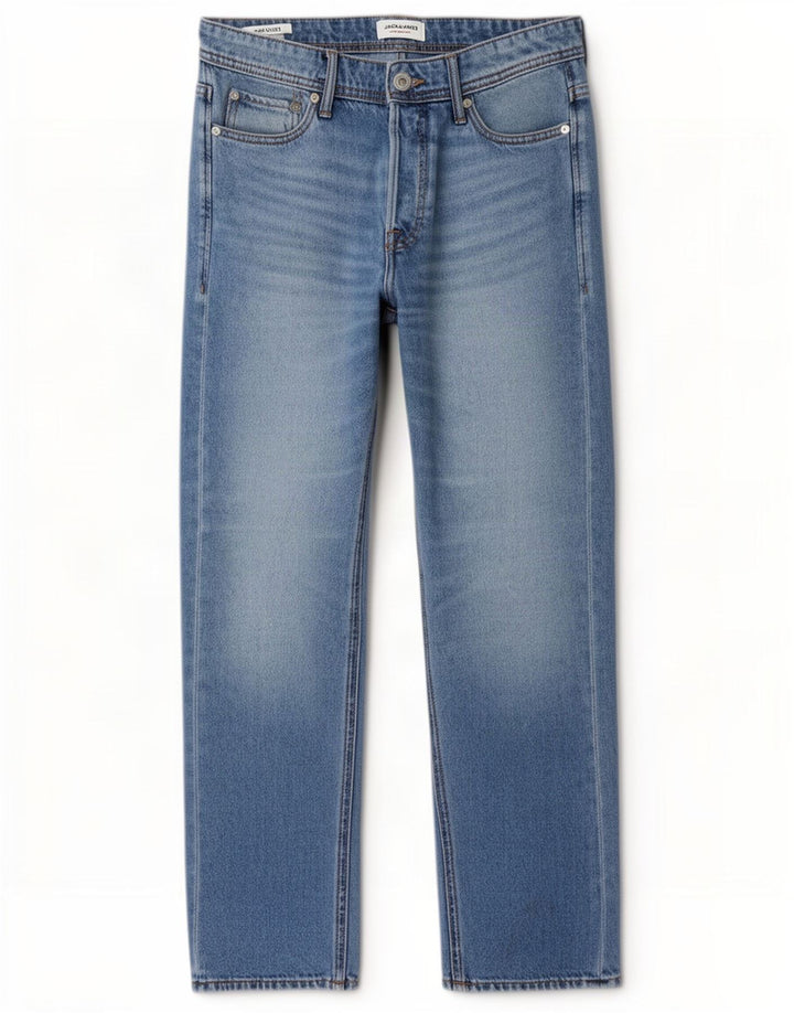Jack & Jones Herre Chris Straight Jeans W30 L32 Blå Bomuld