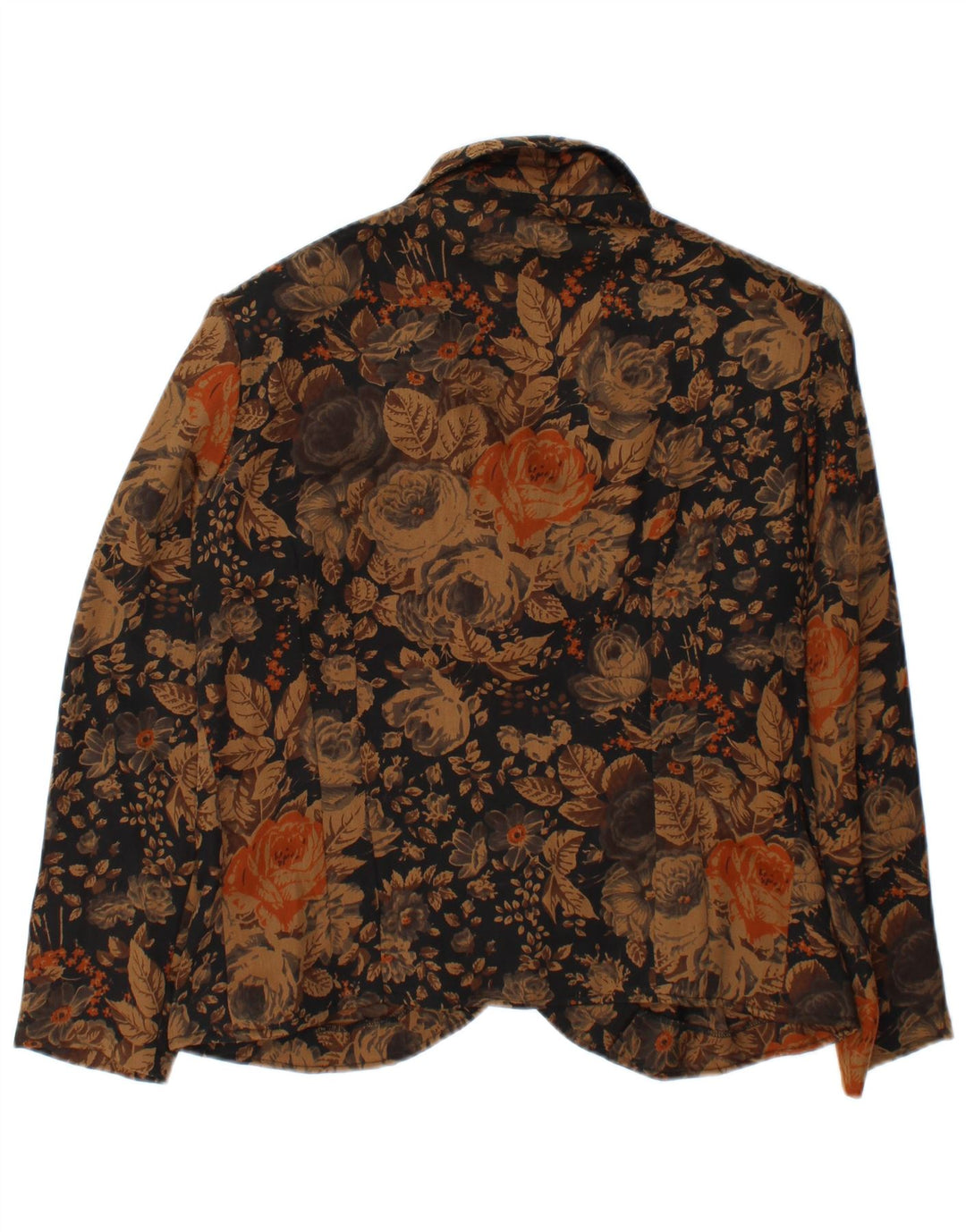 Vintage dame 3-knaps blazerjakke UK 38 Medium Brown Floral