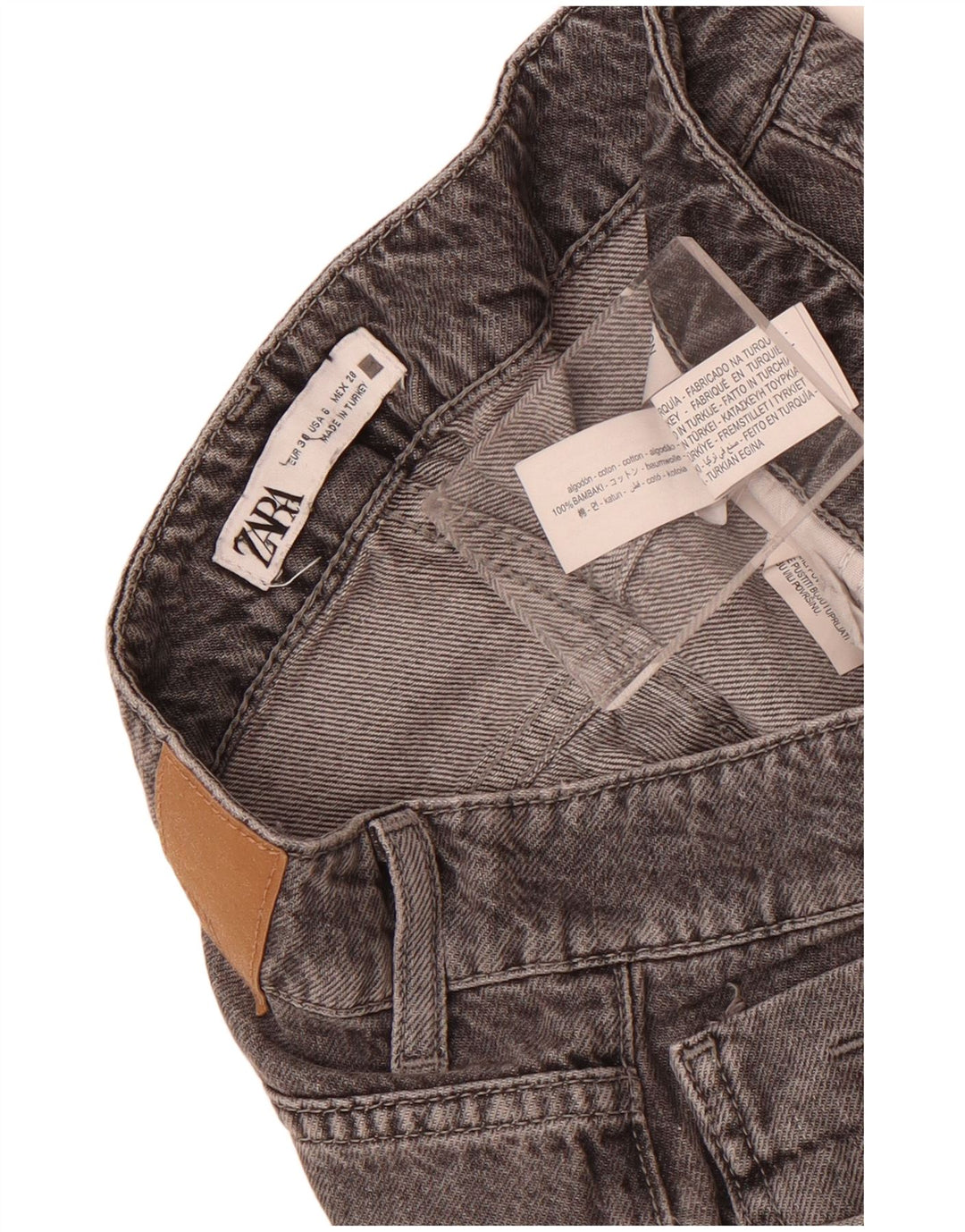 Zara Dame Straight Jeans EU 38 Small W28 L27 Grå Bomuld