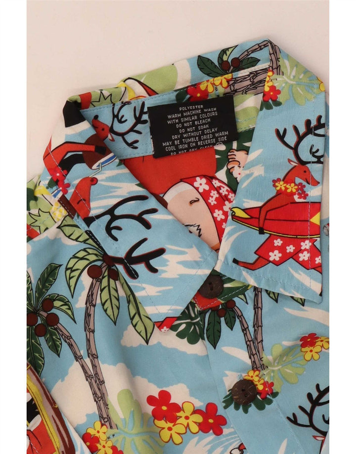 Lowes Herre Hawaii kortærmet skjorte Stor blå polyester