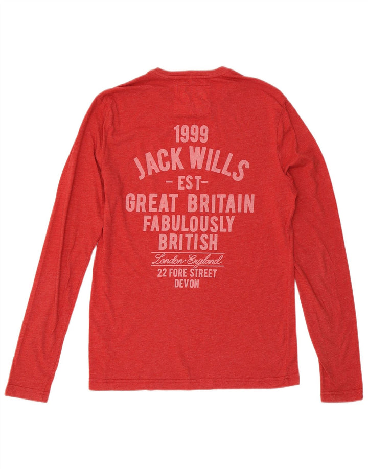 JACK WILLS Herre grafisk top langærmet lille rød bomuld