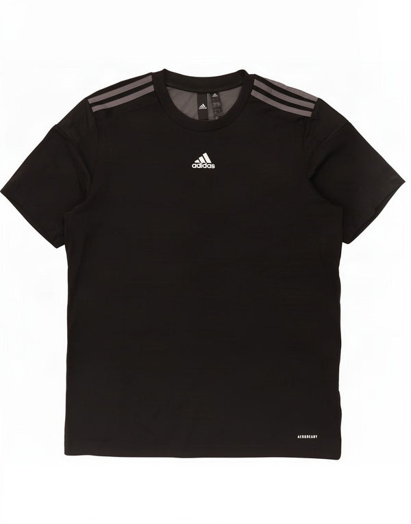 Adidas Herre Aeroready T-Shirt Top Medium Sort Colourblock Polyester
