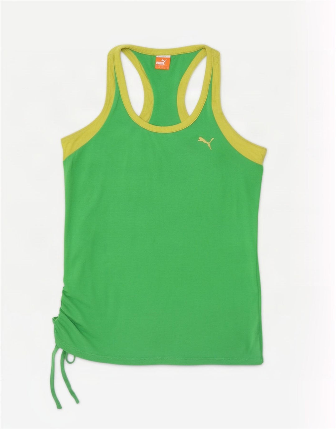 Puma Womens Crop Vest Top UK 10 Small Green Colourblock