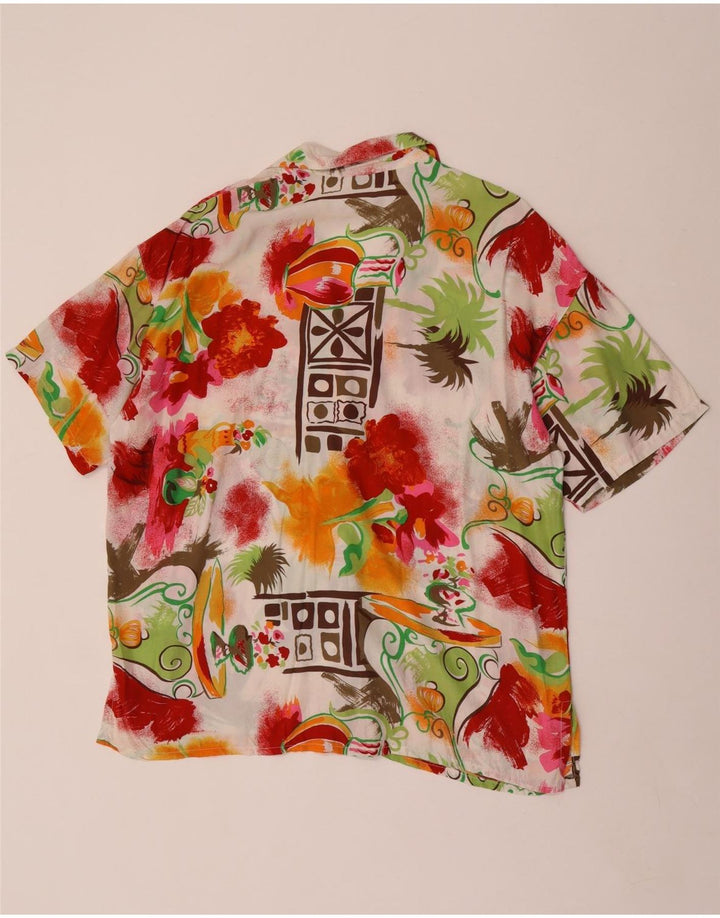 ACCORDO kortærmet skjorte til kvinder UK 14 Medium Multicolored Floral