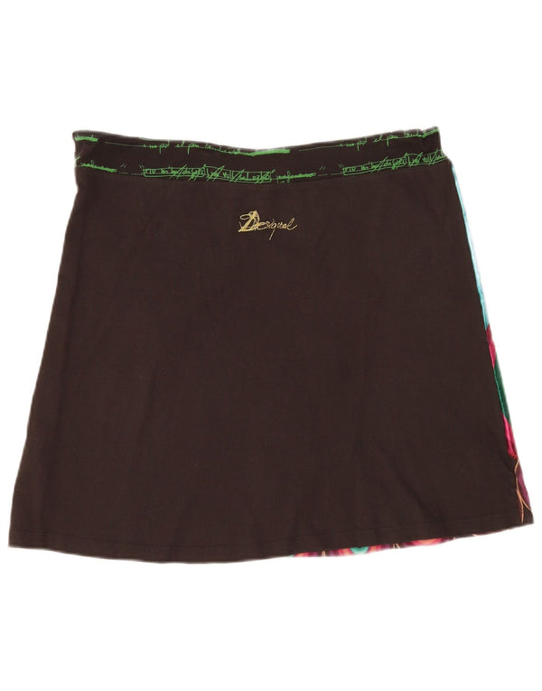 Desigual Kvinders Grafisk A-Line nederdel XL W36 Sort Geometrisk Bomuld