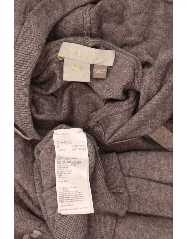Oasis Dame Hættetrøje UK 14 Medium Grey Flecked Viscose