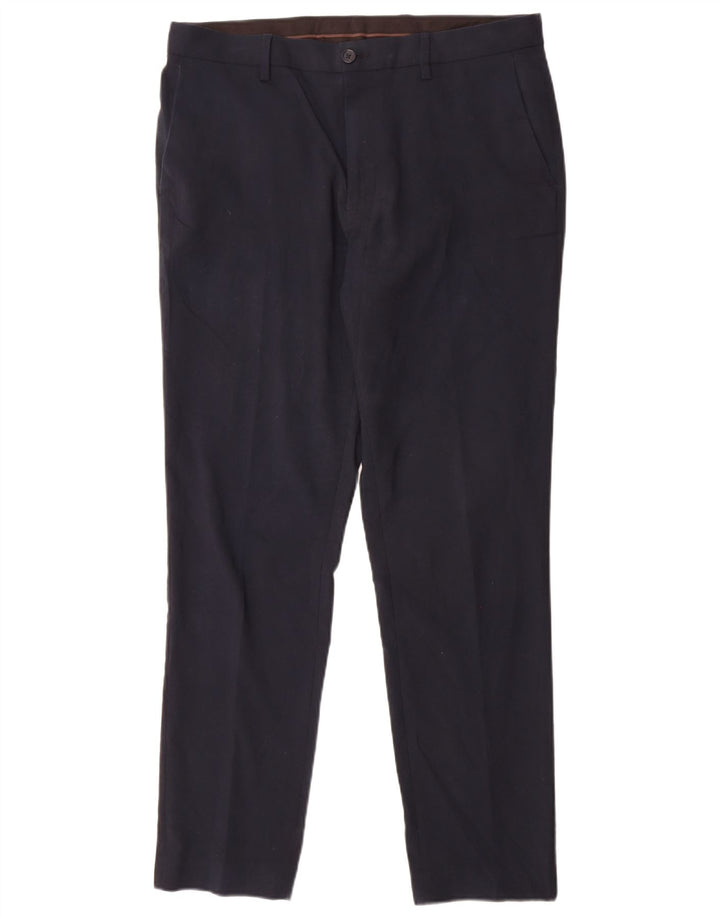 Marks & Spencer Herre Slim Fit Suit Bukser W34 L31 Marineblå polyester