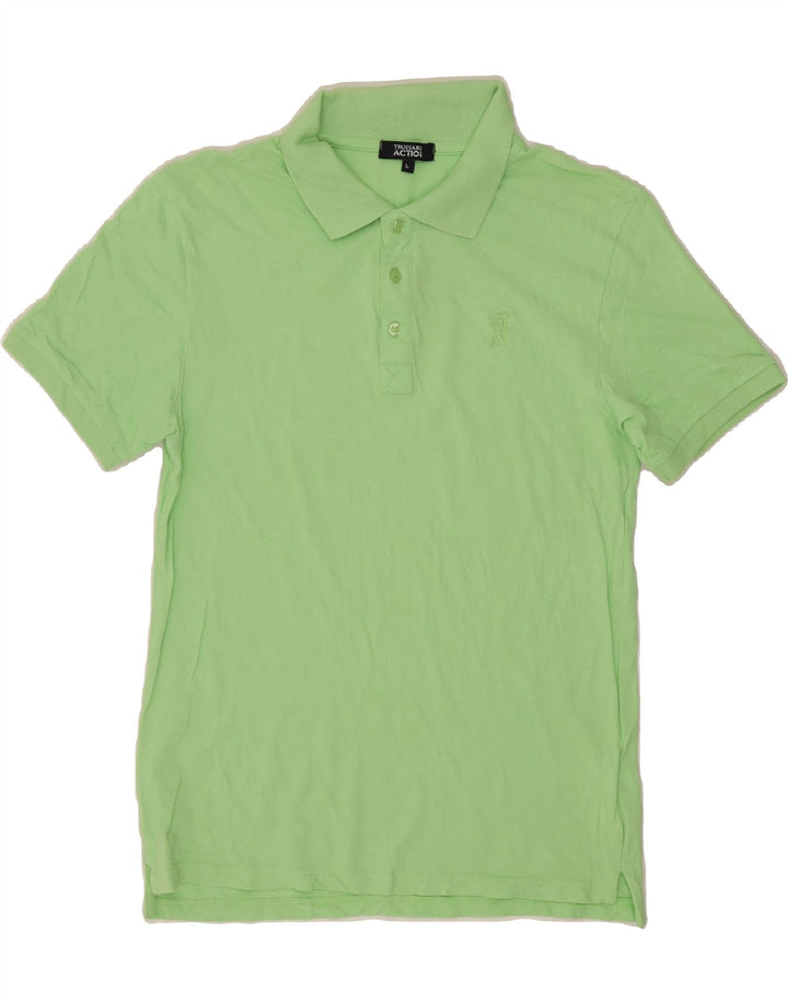 TRUSSARDI Mens Polo Shirt Large Green Cotton Vintage Trussardi and Second-Hand Trussardi from Messina Hembry 