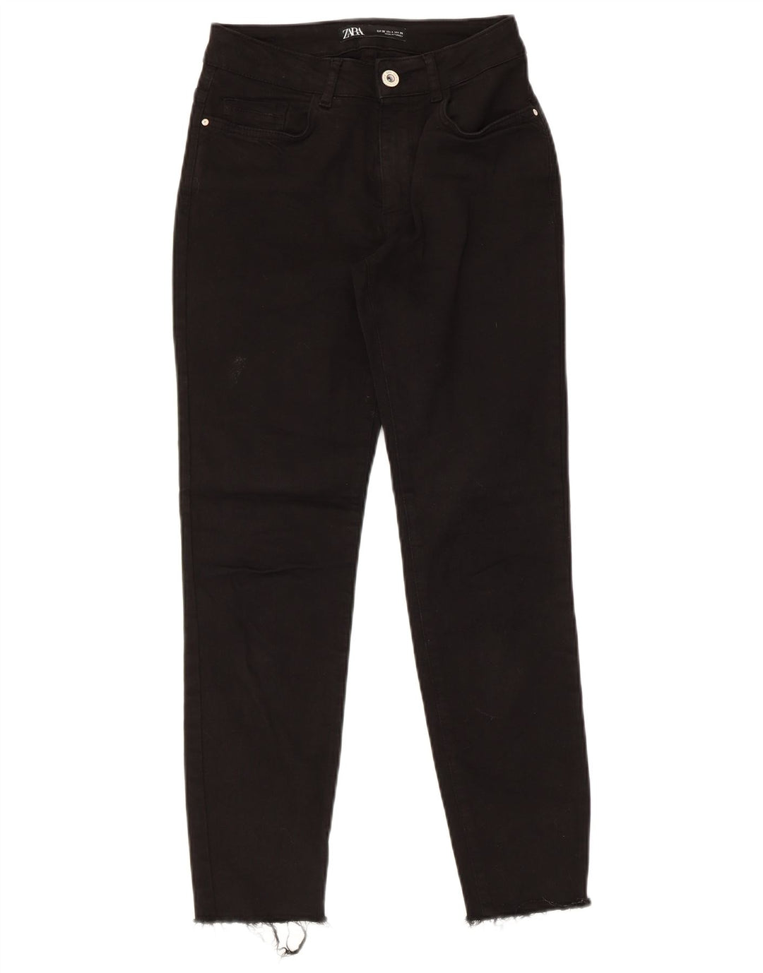 ZARA Womens Cropped Jeans EU 36 XS W26 L25 Black