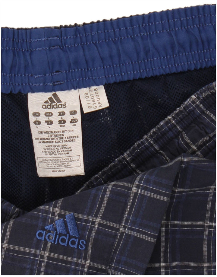 Adidas Badeshorts til mænd store blå ternet polyester