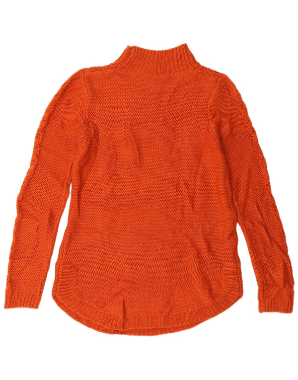 Oasis Womens Turtle Neck Jumper Sweater UK 6 XS Orange Polyacrylic