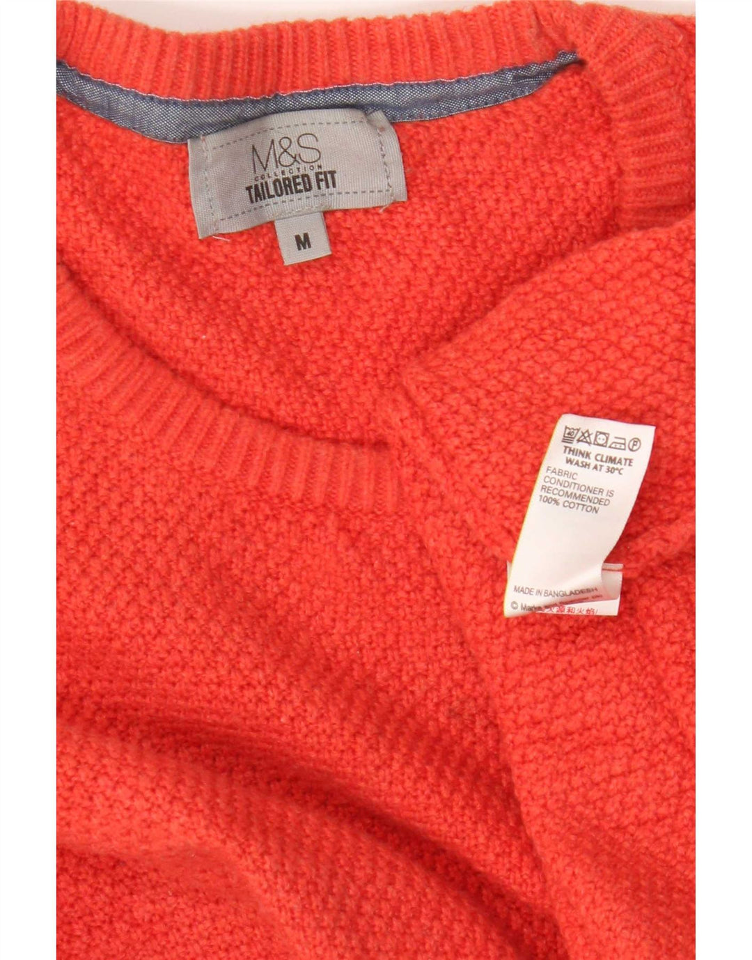 Marks & Spencer herre skræddersyet pasform med rund hals sweater medium rød