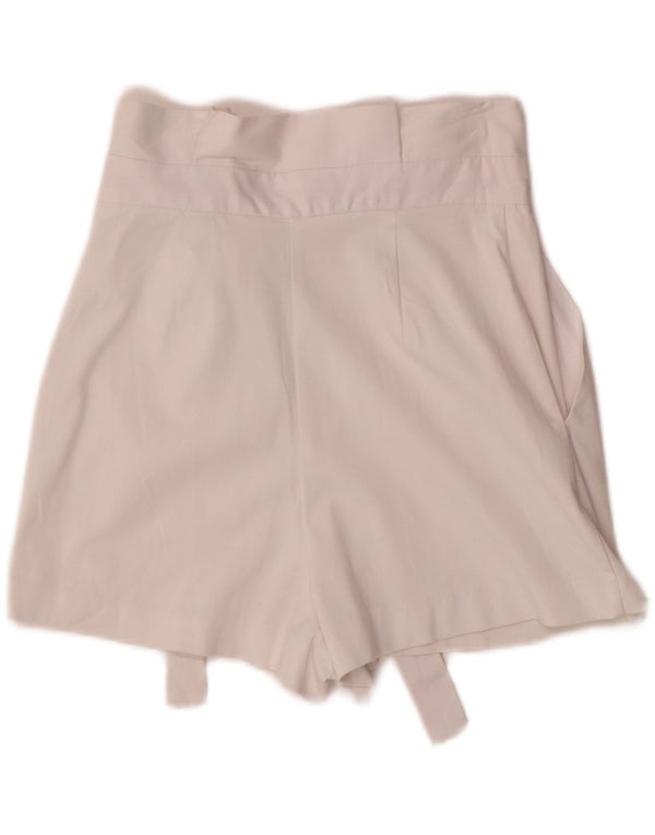Zara Womens High Waist Shorts Small W26 White Bomuld