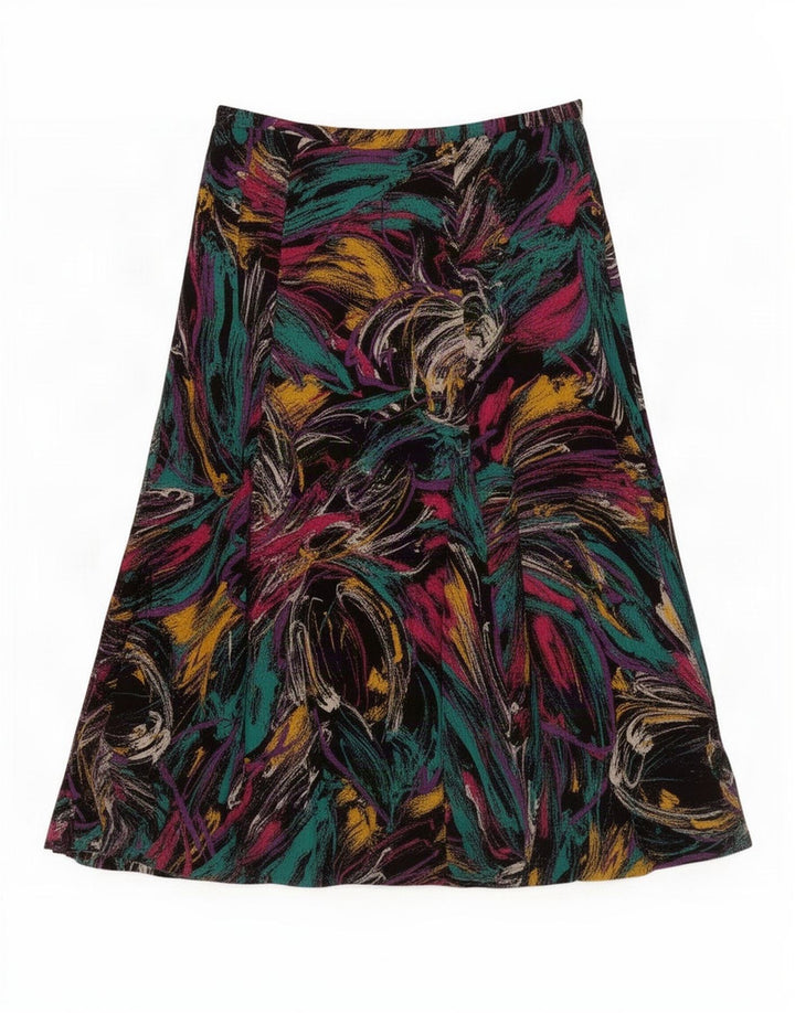 Vintage kvinders abstrakt mønster plisseret nederdel IT 46 Large W28 Multicolored