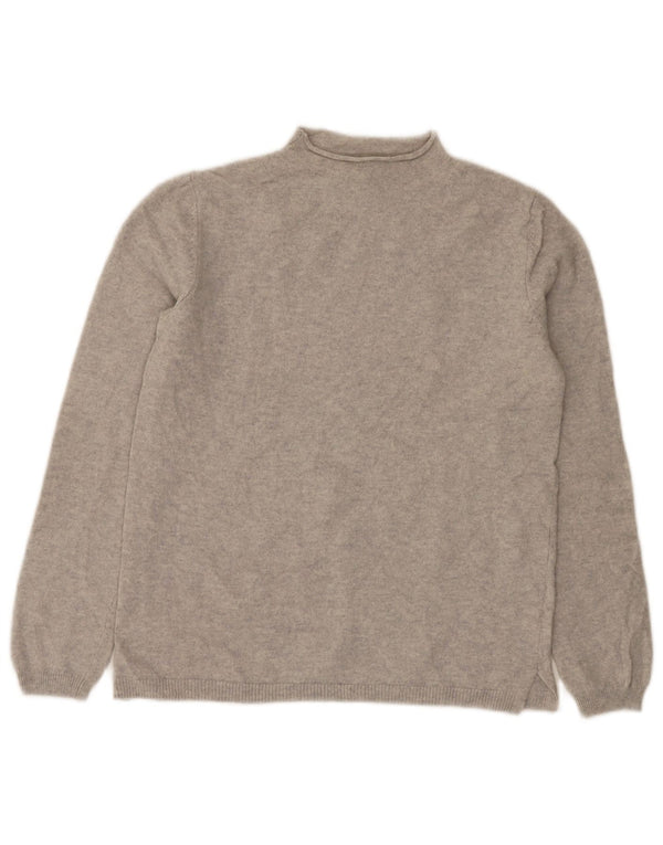 Massimo Dutti Dame Turtle Neck Jumper Sweater UK 10 Small Grey Wool