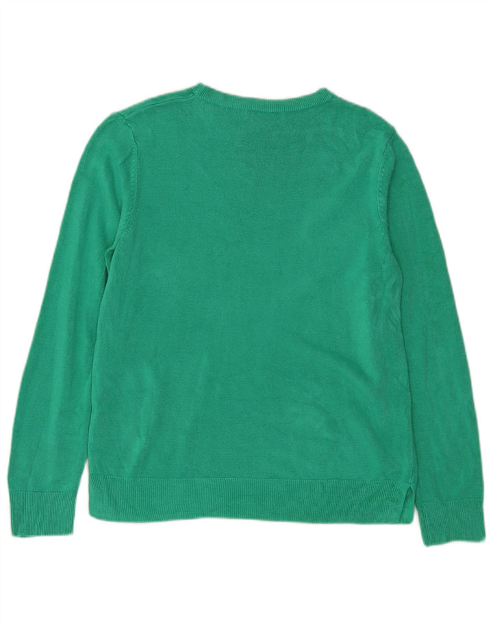 Marks & Spencer Dame sweater med rund hals DK 14 Medium Grøn Akryl