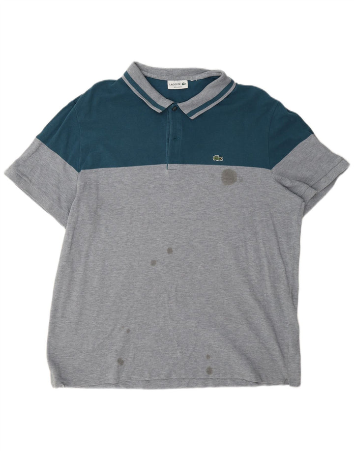 Lacoste Herre Regular Fit Polo Shirt 2XL Grå Colourblock Bomuld