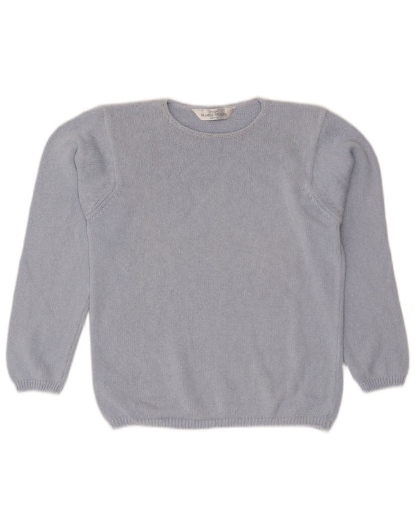 Marks & Spencer Dame Boat Neck Jumper Sweater UK 8 Small Blue Cotton