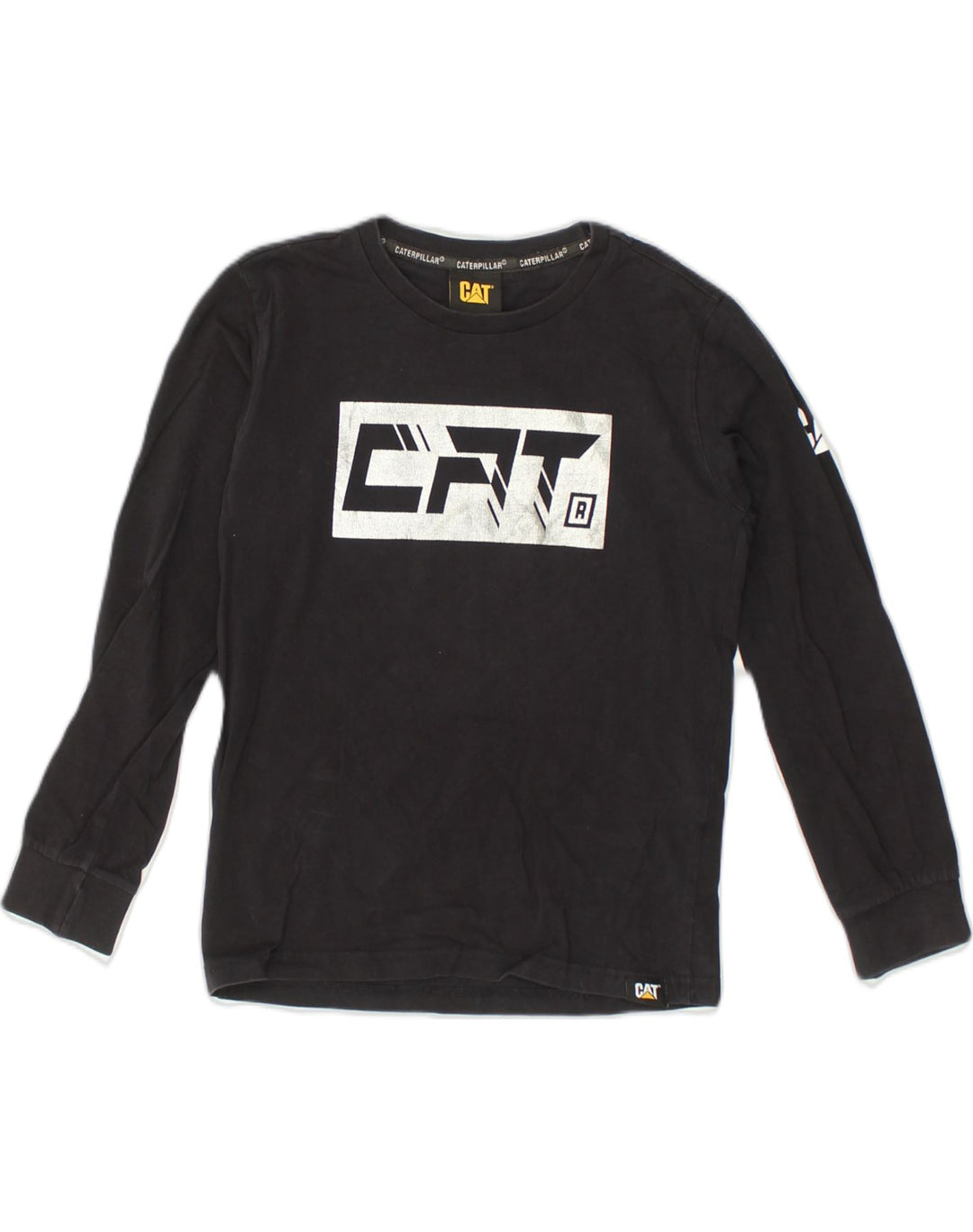 CATERPILLAR Girls Graphic Top Long Sleeve 9-10 Years Black Cotton | Vintage Caterpillar | Thrift | Second-Hand Caterpillar | Used Clothing | Messina Hembry 