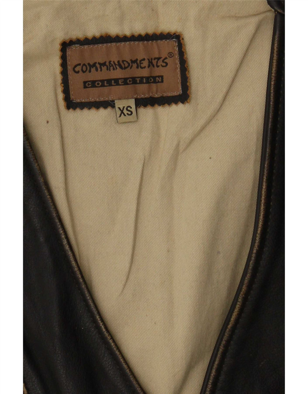 Vintage herre læder vest XS sort