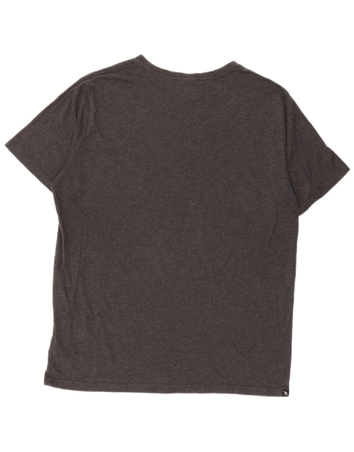 RIP CURL Herre Standard Fit T-Shirt Top Stor Grå Bomuld