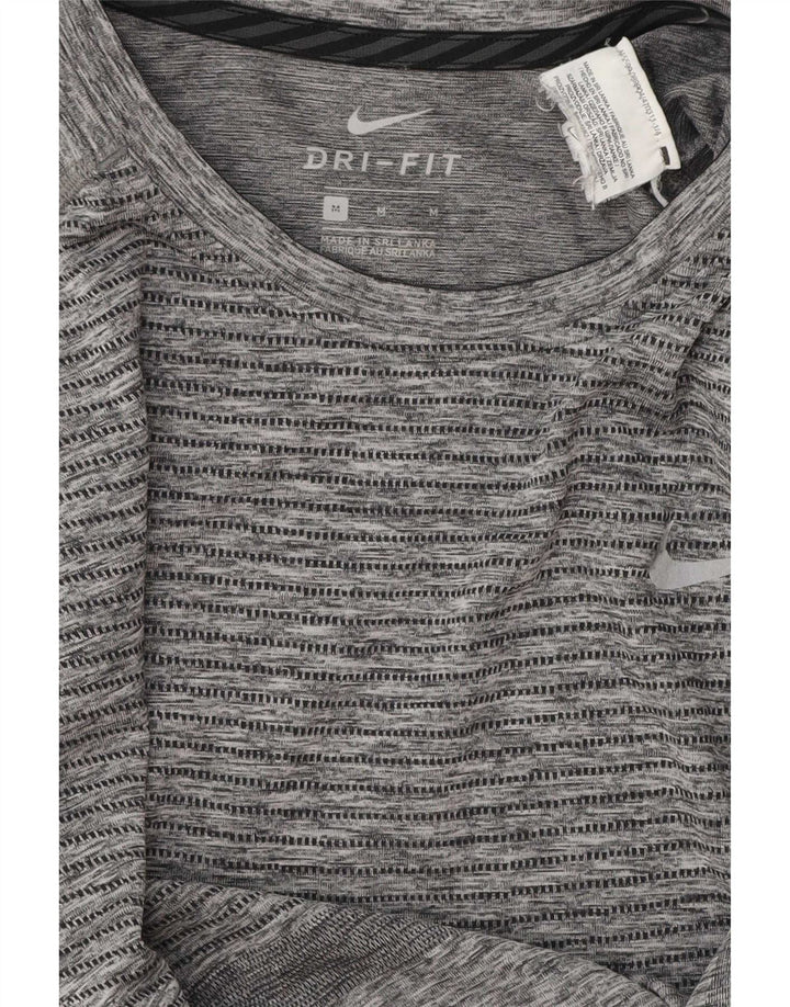 Nike Dame Dri Fit T-Shirt Top UK 14 Medium Grå Flecked