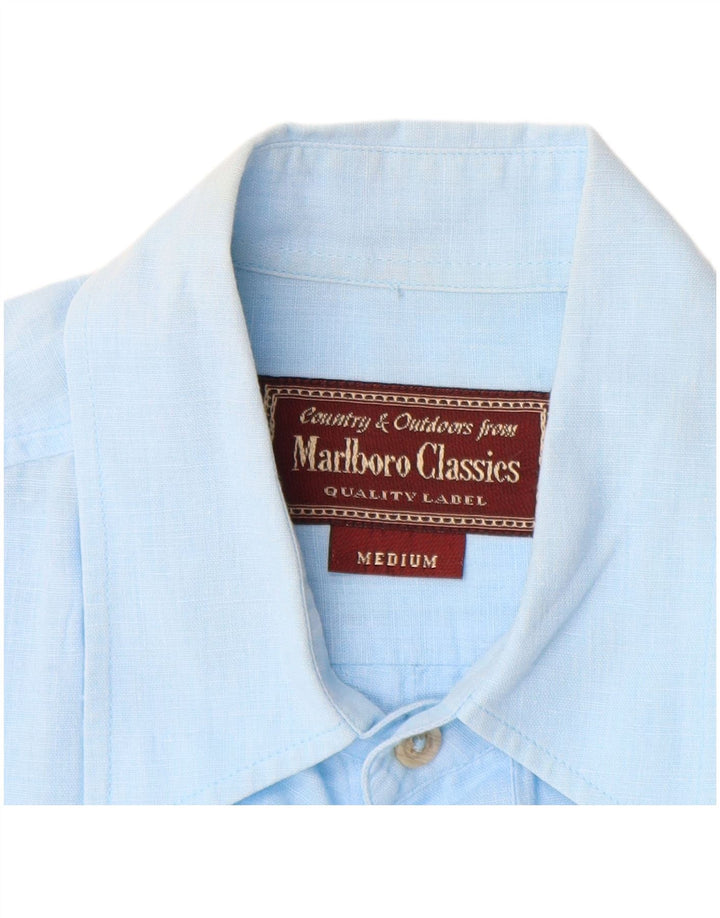 Marlboro Classics Kortærmet Herreskjorte Medium Blue