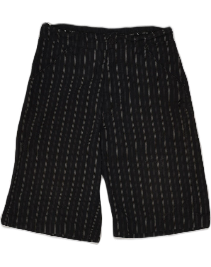 HURLEY Boys Chino Shorts 11-12 Years W26  Black Pinstripe | Vintage Hurley | Thrift | Second-Hand Hurley | Used Clothing | Messina Hembry 