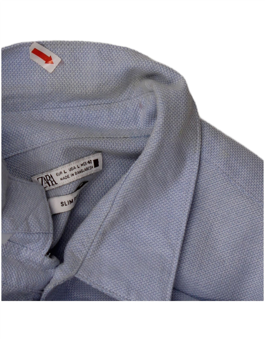 ZARA Slim Fit skjorte til mænd, stor blå bomuld