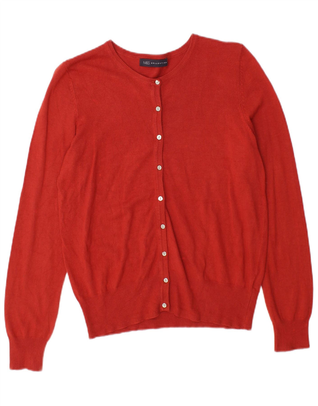 Marks & Spencer Dame Cardigan Sweater UK 12 Medium Red Viscose