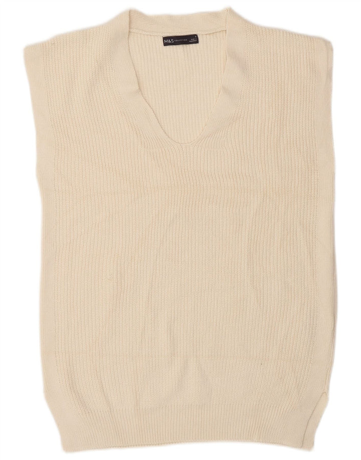 Marks & Spencer Herrevest Tank Top Small Off White Bomuld