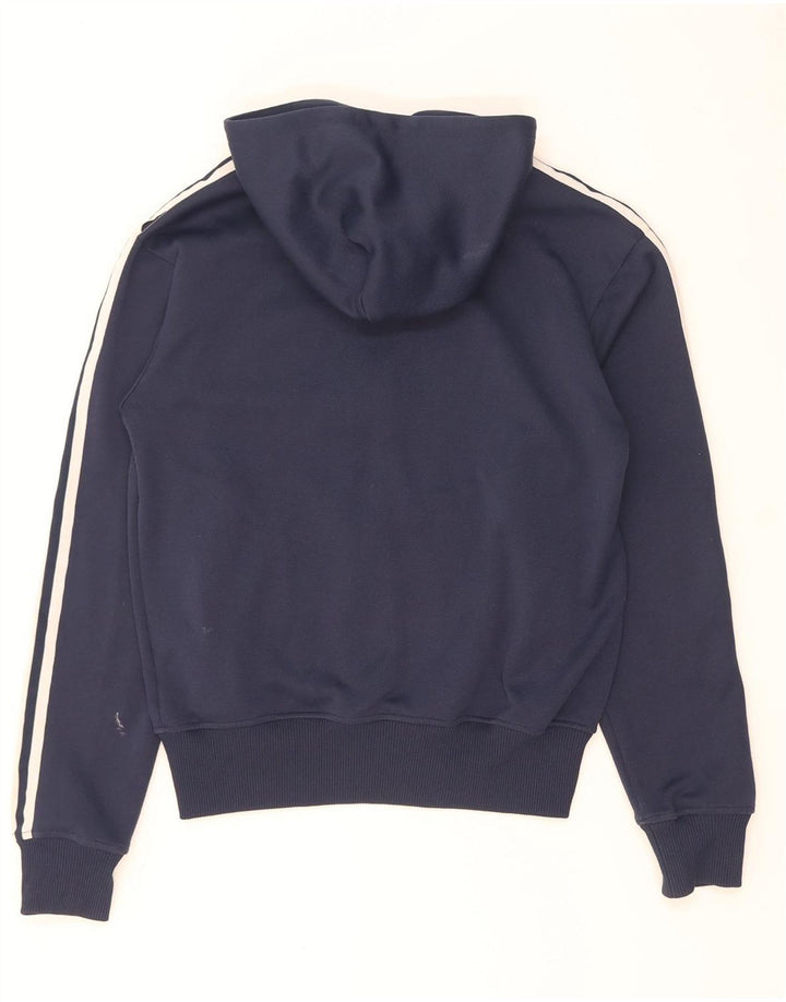 Adidas Herre grafisk hættetrøje med lynlås, lille marineblå polyester